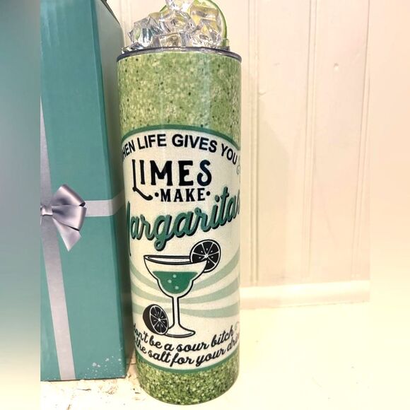 Handmade Tumbler/Stainless Steel Cup with Lid and Straw - Picture 2 of 4